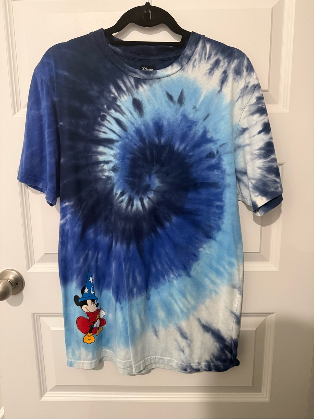 Vans Blue Tie-Dye Short Sleeve Tee with Sorcerer Mickey Graphic Sz Large